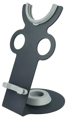 Produktbild von vhbw Ständer kompatibel mit Dyson Supersonic Haartrockner - Magnetischer Föhnständer mit Zubehörhalter, Dunkelgrau