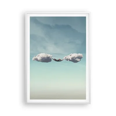 Produktbild von Gerahmtes Poster - Weißer Rahmen - Wolken Hängematte Ruhe - 70x100 cm - Wand Bild - Wanddeko - Wandbilder - Kunstposter - Wandposter - Bilderrahmen - Bilder - Kunstdruck - P2WPA70x100-4373