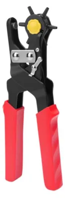 Immagine prodotto di INF Pinza per forare cinture acciaio inox 6 taglie per pelle e borse Rosso