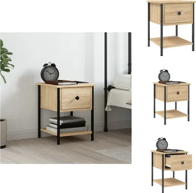 Obrázek produktu pro vidaXL Noční stolek Sonoma dub 34x35,5x45 cm materiál na bázi dřeva - Noční stolky