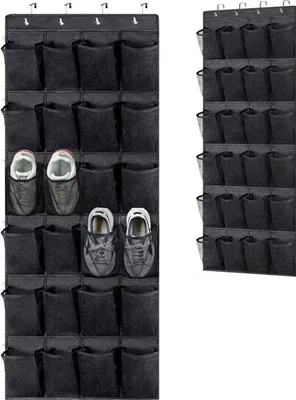 Produktbild von Hängendes Schuhrek/Opbergsystem, schwarz, 24 Fach, Raumsparende Schuhrek
