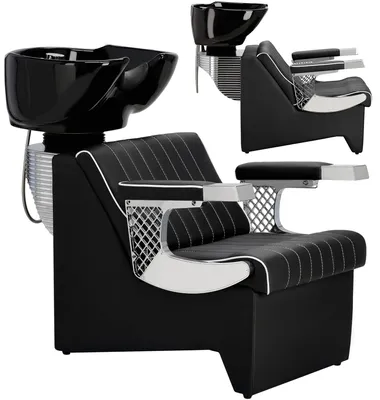 Obrázek produktu pro Kadeřnická barber mycí stanice Talus do kadeřnického barber salonu pohyblivá mísa keramická armatura baterie sluchátka