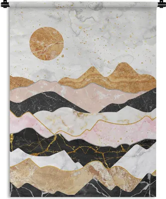 Produktbild von MuchoWow® Wandteppich Wandbehang Pastell - Marmor - Gold 60x80 cm Tapisserie Dekoration Wandtuch - Decke - Wandtücher - Wohne