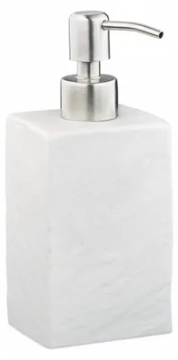 Produktbild von 2 x Seifenspender, 200 ml, nachfüllbar, Bad, WC, Küche, Flüssigseifenspender, Polyresin, Edelstahlpumpe, weiß