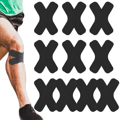 Produktbild von Kinesiologie Tape X-förmig, 10 Stück vorgestanzte elastische Baumwoll-Sporttapes, wasserfest,für Knie, Knöchel,Schulter, Muskel- & Gelenkunterstützung