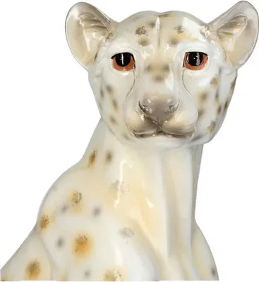 Produktbild von Dekorative Leopardenskulptur - Weiß - 46 cm