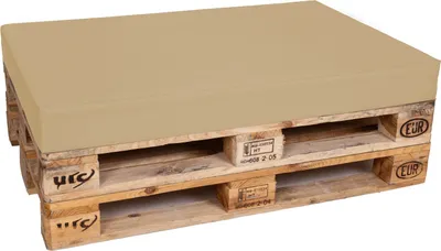 Produktbild von TexDeko Palettenkissen für Europalette 120x80x12cm Loungekissen Palettenpolster wasserabweisend (Beige)