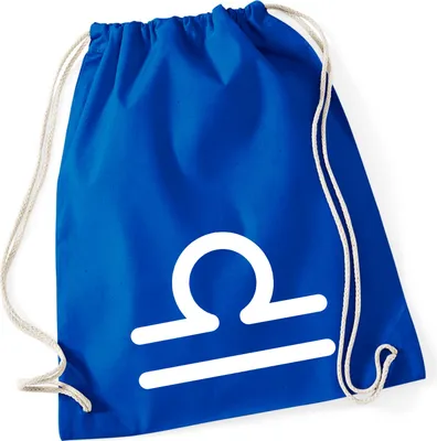 Produktbild von Huuraa Turnbeutel Waage Sternzeichen Zeichen 12 Liter Bright Royal Baumwolle Rucksack Geschenkidee