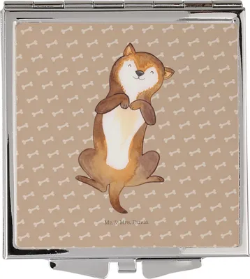 Produktbild von Mr. & Mrs. Panda Klappbarer Spiegel Hund Streicheln - Hundeglück - Geschenk, Reisespiegel, Sprüche, Süß, Taschenspiegel klappbar, Frauen, Hundewelpe, Kosmetikspiegel