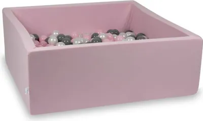 Obrázok produktu pre Suchý bazén v ružovej farbe 110x110x40 so 600 guľôčkami: Perleťová, sivá, svetloružová