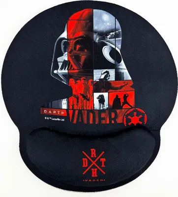 Immagine prodotto di Wondee, tappetino per mouse XXL ergonomico Darth Vader con poggia mano, nero