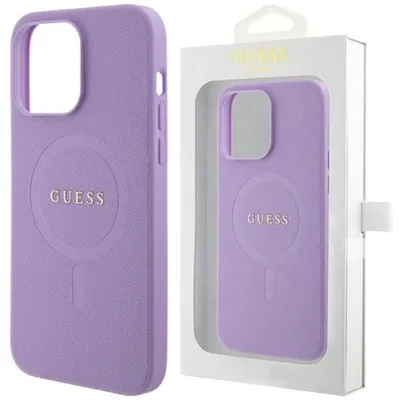 Produktbild von Etui Guess Saffiano Magsafe Do Iphone 15 Pro - Fioletowe