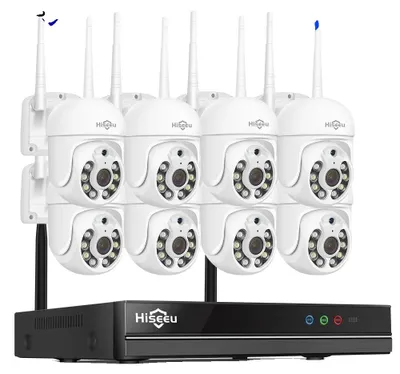 Produktbild von Sicherheitskamerasystem, WLAN-Konnektivität, Nachtsicht, 10CH3MP PTZ 8 Kamera, Keine