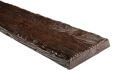 Produktbild von DECO WOOD Dekobrett ET305 aus Polyurethane, 2m Länge, PolyurethanBrett Holzoptik (dunkelbraun - 190x35mm) Verzierung Lampe Holzstruktur Scheinbrett