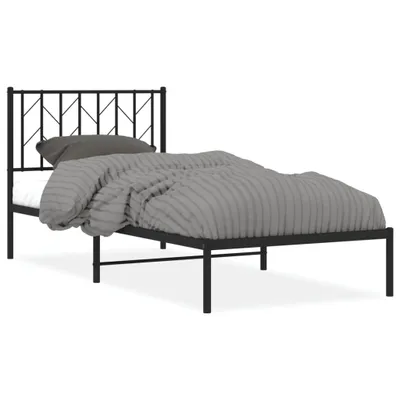 Obrázok produktu pre vidaXL Detská posteľ s čelom kovová čierna 90x200 cm