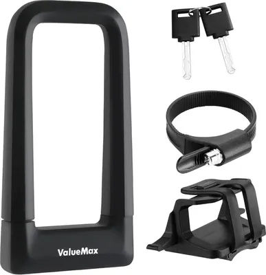 Zdjęcie produktu dla Zapięcie rowerowe ValueMax U-lock | Mocne zapięcie U-lock zapewniające wysoki poziom bezpieczeństwa, szekla 14 mm, uchwyt, 2 klucze