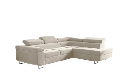 Produktbild von Kaiser Möbel Ecksofa mit schlaffunktion und bettkasten, Eckcouch ATOM Ecru Rechts