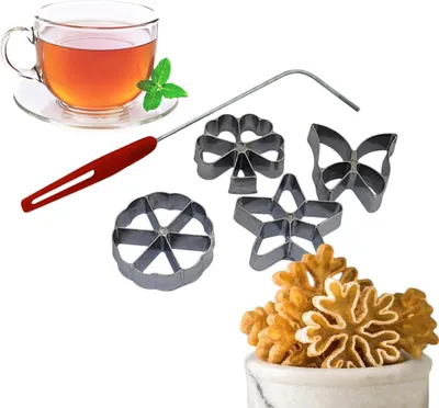 Produktbild von Traditionelle Teigform - Hworost, Waffeleisen, Waffelbäckerei Spreewaldschleifen Set 4 Stück 2cm