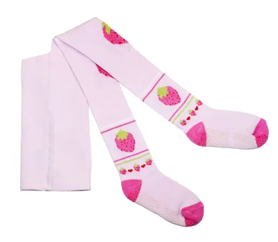 Produktbild von Kinder Krabbelstrumpfhose mit ABS Beschichtung Erdbeere Rosa Größe 86-92