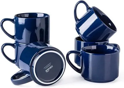 Immagine prodotto di Set di 6 tazze in Vetroceramica blu navy per uomo e donna