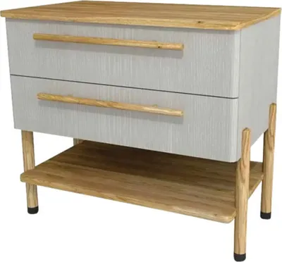 Obrázek produktu pro Koupelnová skříňka pod umyvadlo Devo Sonet šedá/dub 84 x 75 x 49 cm SF-SU2S84-F114D01L09