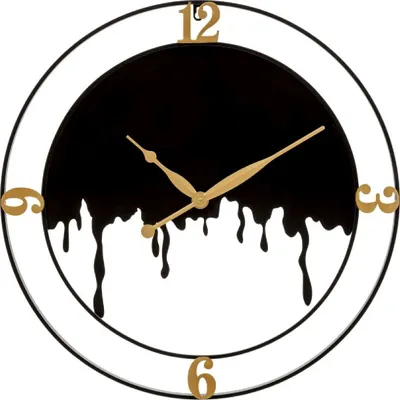 Produktbild von Mauro Ferretti Wanduhr "Spritzer", Ø 66x4 cm, Schwarz/Gold