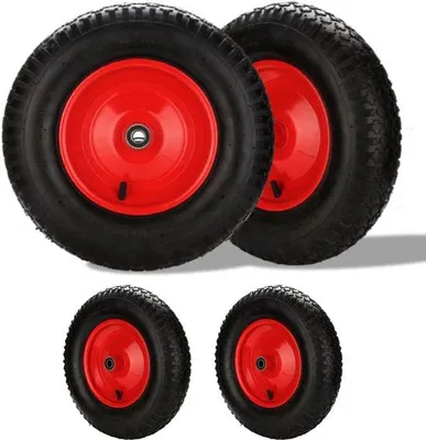 Immagine prodotto di Carrello a quattro ruote con pneumatici e cuscinetti a rulli da 20 mm, altezza 39 cm