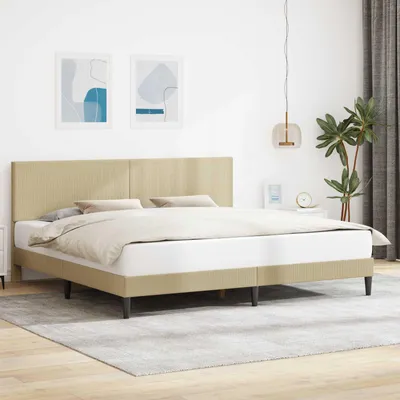 Produktbild von Möbel Bettrahmen mit Kopfteil Hellgrün-Grau 180 x 200 cm CordstoffKlassische Betten - Klassische Betten c6868