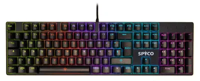 Obrázek produktu pro Spyco Challenge KE-111 Mechanická herní klávesnice, italské rozložení, hnědé spínače, LED podsvícení, anti-ghosting 25 kláves, USB, 104 kláves