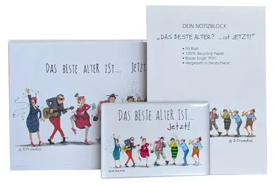 Zdjęcie produktu dla Zestaw upominkowy składający się z trzech elementów: notatnika, kartki z życzeniami i magnesu na lodówkę