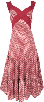 Produktbild von Boho Sommerkleid, Maxikleid, Langes Strandkleid - Rot, Damen, Viskose, Größe: L
