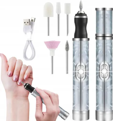 Produktbild von MODFU Maniküre-Sets, Elektrischer Nagelfräser Kabellos, USB Wiederaufladbar, Maniküre & Pediküre Set Blau, Mit 5 Aufsätzen, Multifunktionaler Nagelfräser