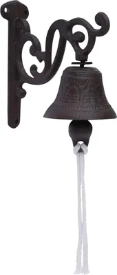 Zdjęcie produktu dla Vintage metalowy dzwonek ścienny – dzwonek do drzwi – na zewnątrz – wiszący – rustykalny dom wiejski – czarny