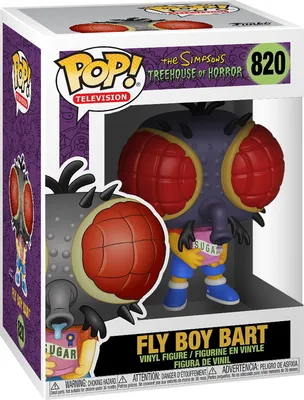 A Funko Pop! vinyl figure of Bart Simpson as 'Fly Boy Bart' from The Simpsons Treehouse of Horror, displayed in its original packaging.