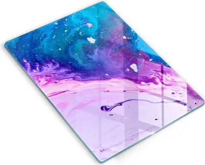 Produktbild von Glasschneideplatte - Herdabdeckplatte - 40x52 cm - Schneidebrett - Spritzschutz - Abstraktionsintinte