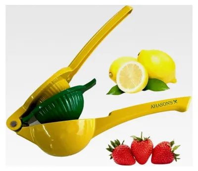 Produktbild von Zitronen- und Limettenpresse, Metall, 2-in-1 Quetsch-Set, (grün und gelb)