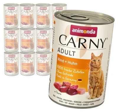 Zdjęcie produktu dla Animonda Carny Adult 12x400g Mokra Karma Dla Kota z Wołowiną i Kurczakiem
