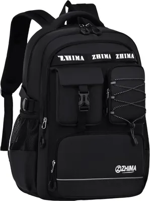 Obrázok produktu pre Vodotesný batoh 30 x 18 x 45 cm, 24 litrov, priehradka na 15.6 palcový notebook, odrazka, čierny, školská
