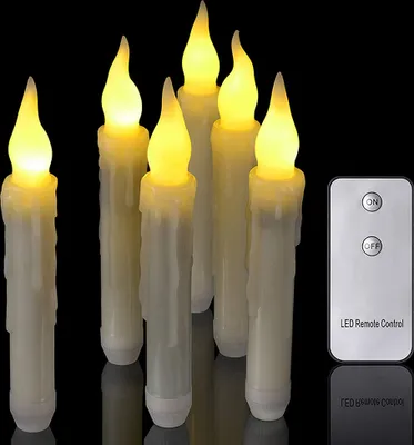 Produktbild von 6er LED Flammenlose Kerzen Flackern Weihnachtskerzen mit Fernbedienung für Weihnachten Hochzeit Party Deko, Warmweiß