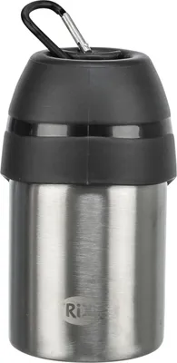 Produktbild von TRIXIE Flasche mit Trinknapf im Deckel - ideal für die Wasserversorgung unterwegs spülmaschinenfest Karabiner 0,3 l Edelstahl/Kunststoff 24605