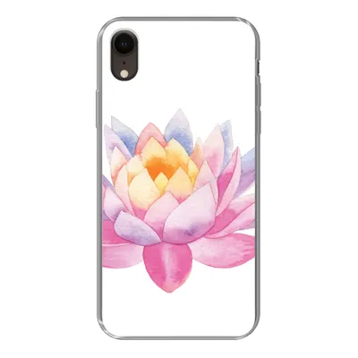 Produktbild von MuchoWow® Handyhülle Schutzhülle Hülle für iPhone XR Aquarell - Blume - Seerose Silikon Softcase Handy Hülle - Schutzdeckel