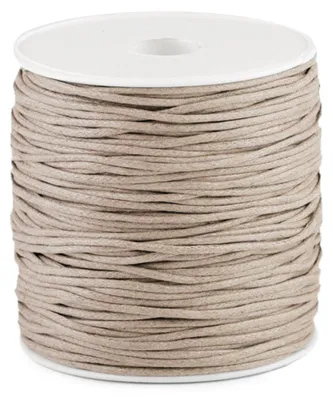 85-100m Gewachste Baumwollschnur,  ca. 2mm, naturweiß