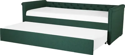 Obrázek produktu pro BELIANI Postel se zásuvkou tmavě zelená čalouněná prošívané opěradlo jednolůžko 80 x 200 cm dětský pokoj