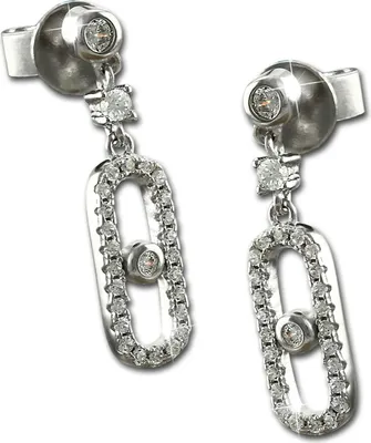 Produktbild von SilberDream weiß Ohrringe Crystal Zirkonia Damen 925 Silber Ohrhänger GSO487W