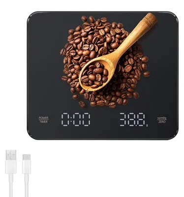 Mini-Kaffeewaage, digital, 3 kg/0,1 g, wiederaufladbar, LED-Timer