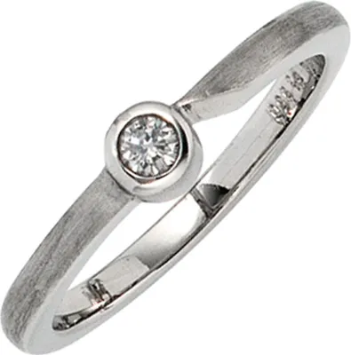 Produktbild von Solitär Ring Damenring mit Diamant Brillant weiß 950 Platin schlicht Innenumfang 60mm  Ø19.1mm