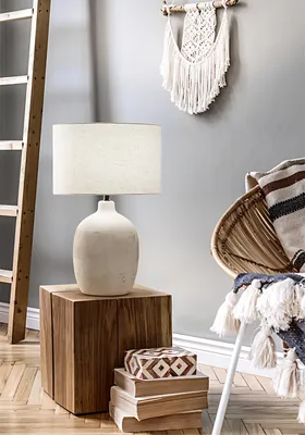 Obrázok produktu pre Perenz - keramická stolná lampa béžová, Ø35 H55 cm, E27 max 60W - bez žiarovky