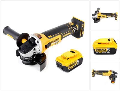 Obrázek produktu pro Akumulátorová úhlová bruska DeWalt DCG 405 N 18V 125mm bez kartáčů + 1x akumulátor 5,0Ah - bez nabíječky