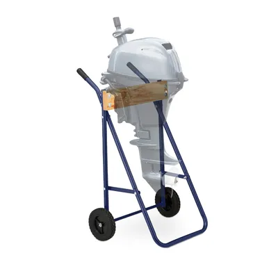 Produktbild von Relaxdays Außenborder Ständer, Lagerung & Transport, Langschaft Außenbordmotor bis 100 kg, Stahl Motorhalter, dunkelblau