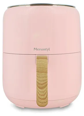 Obrázek produktu pro MENASTYL – Fritovací hrnec bez horkého vzduchu a oleje, barva Colorama – růžová – bez PFAS – objem 4,5 l – 8 programů